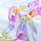 Acryl Buntes Set Halskette Armband Ohrringe